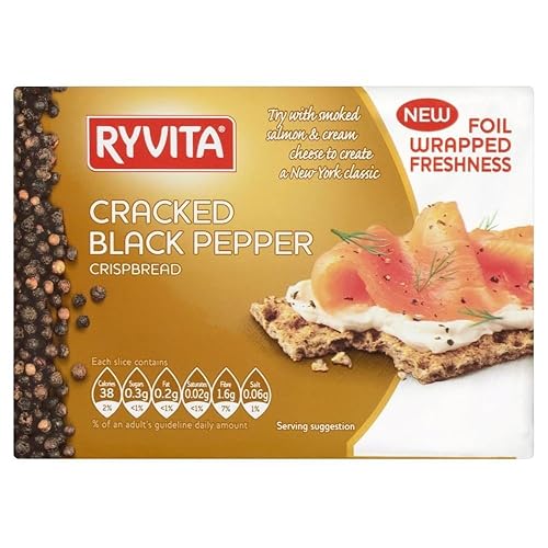 Ryvita Cracked Black Pepper Crispbread (200g) - Pack of 2