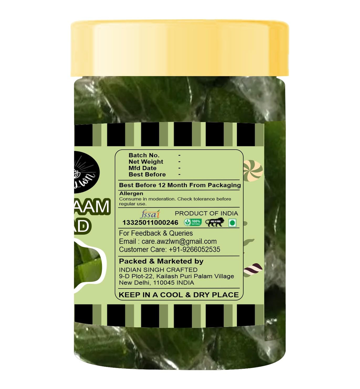 Awzlwn Indian Taste Candy (5.29 OZ / 150 GM, Kacha Aam Papad)