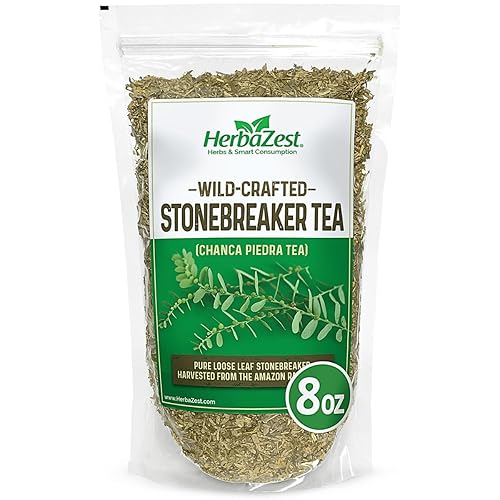 HerbaZest Chanca Piedra Tea (Stonebreaker/Stone Breaker) - 8 oz (225 g) - Wild-Crafted Loose Leaf - Caffeine-Free Herbal Tea - 100% Pure, Non-GMO