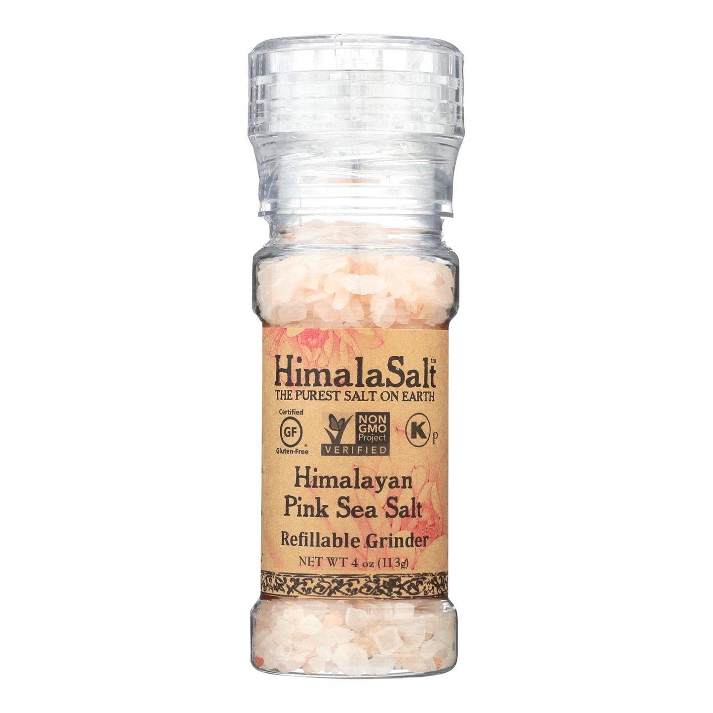 HimalaSalt Primordial Himalayan Sea Salt, PET Grinder, 4-Ounces (Pack of 6)