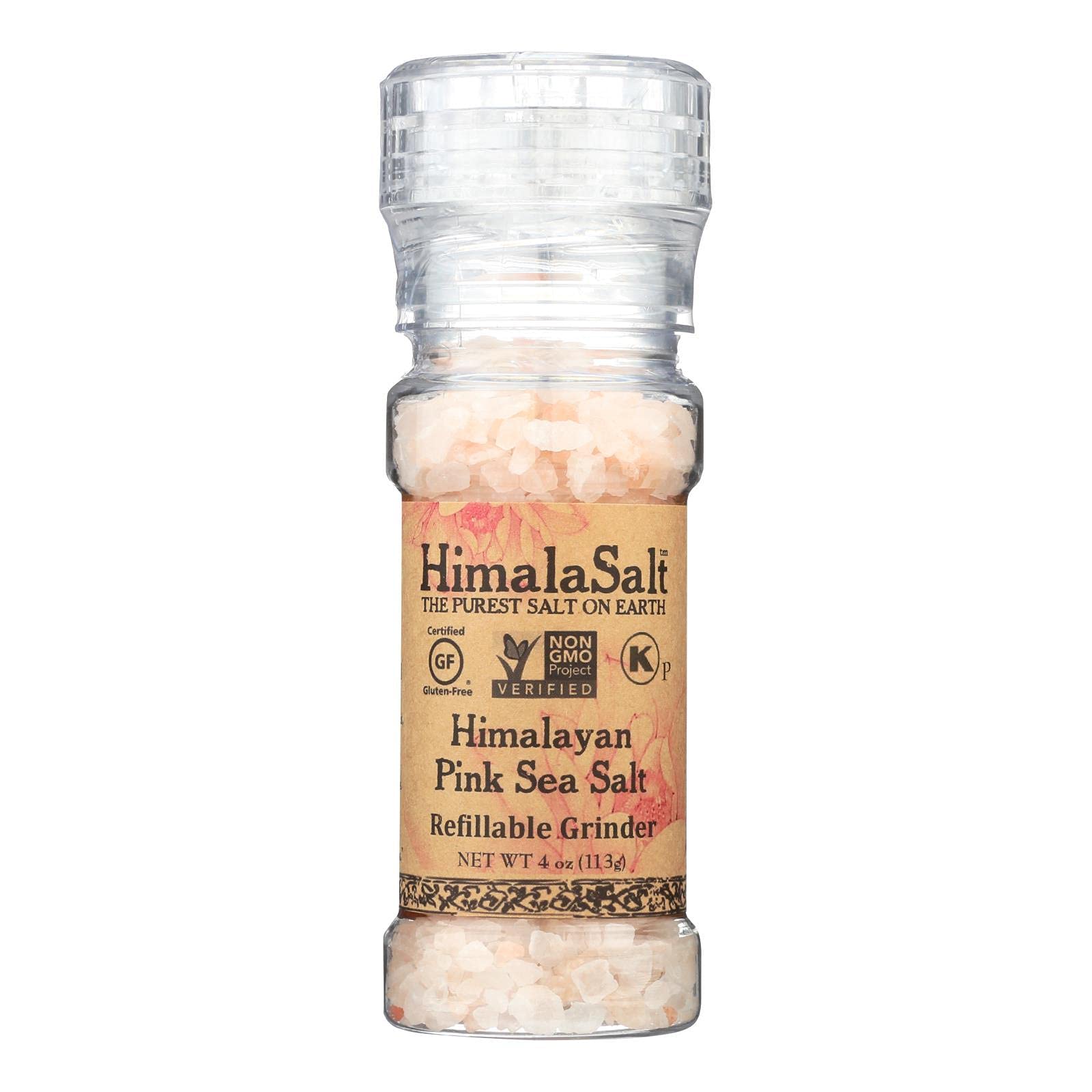 HimalaSalt Primordial Himalayan Sea Salt, PET Grinder, 4-Ounces (Pack of 6)