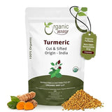 Organic Way Turmeric Root Cut & Sifted (Curcuma Longa) - Herbal Tea | Kosher & USDA Certified | Vegan, Non-GMO & Gluten Free | Tested for Heavy Metal