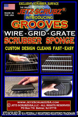 Jetz-Scrubz Grooves Scratch-Free Scrubber Sponge - Cleans Wire Shelves, Oven & Baking Racks