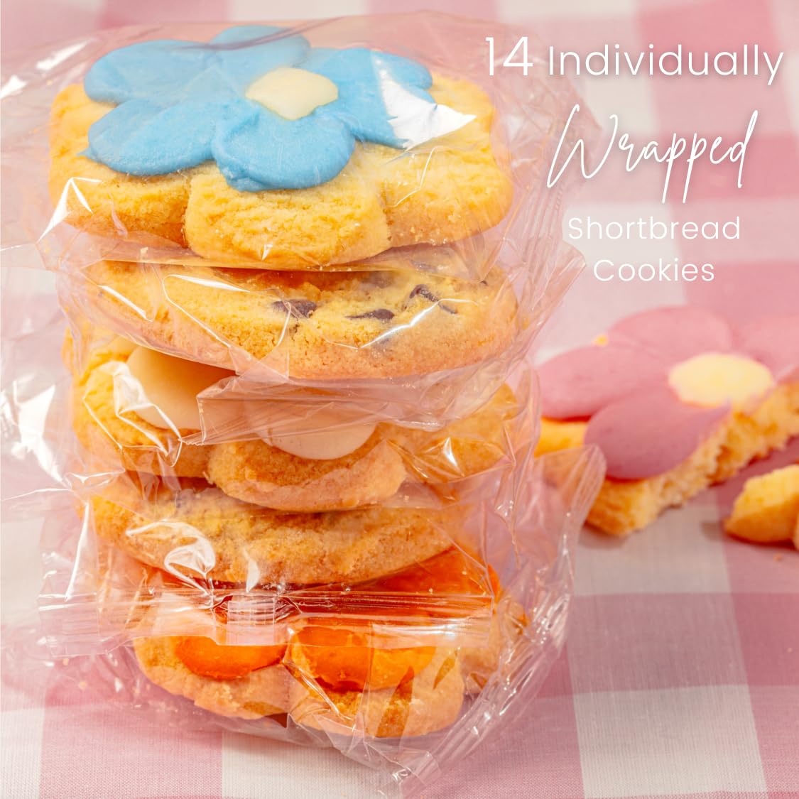 Cookie Gift Basket, Shortbread Flower Cookies Box, Gift Idea for Mothers Day, Holiday Present for Men, Women, Children, Bonnie and Pop