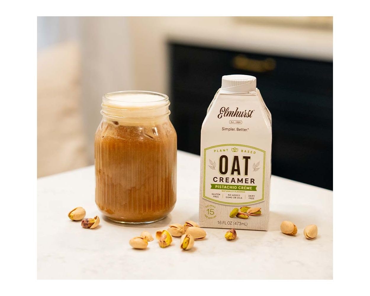 Elmhurst, Creamer Oat Pistachio, 16 Fl Oz