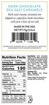 Sugarfina Dark Chocolate Sea Salt Caramels Small Candy Cube, Chocolate Bites, 2.6 oz, 6 Count