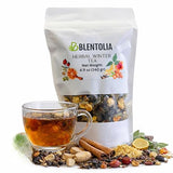 Blentolia Multi Fruit & Herbal Tea Blend with Linden, Sage, Rosehip, Ginger & Hibiscus - 12 Fruits, Herbs & Spices - Herbal Winter Tea - Loose Leaf