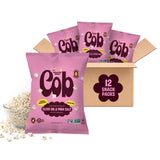 Cob Olive Oil & Pink Salt Popped Sorghum, 12-Pack (1 oz. bags) | Corn-Free Popcorn Alternative | Seed Oil Free | Non-GMO, Gluten-Free, Vegan & Kosher
