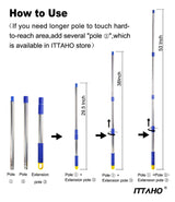 ITTAHO Stainless Steel Extension Pole,All Purpose Pole with Pole Attachment for Painting Microfiber Duster Ceiling Fan High Window Cleaning-Blue-4.8