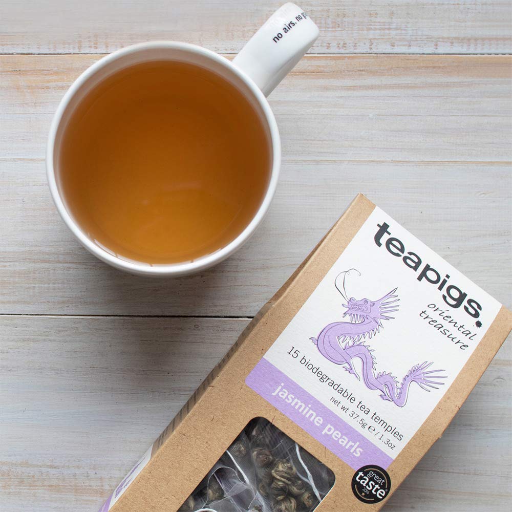 Teapigs Jasmine Pearls Tea Bags Made with Whole Leaves– 50 Count (1 Pack of 50 Teabags)