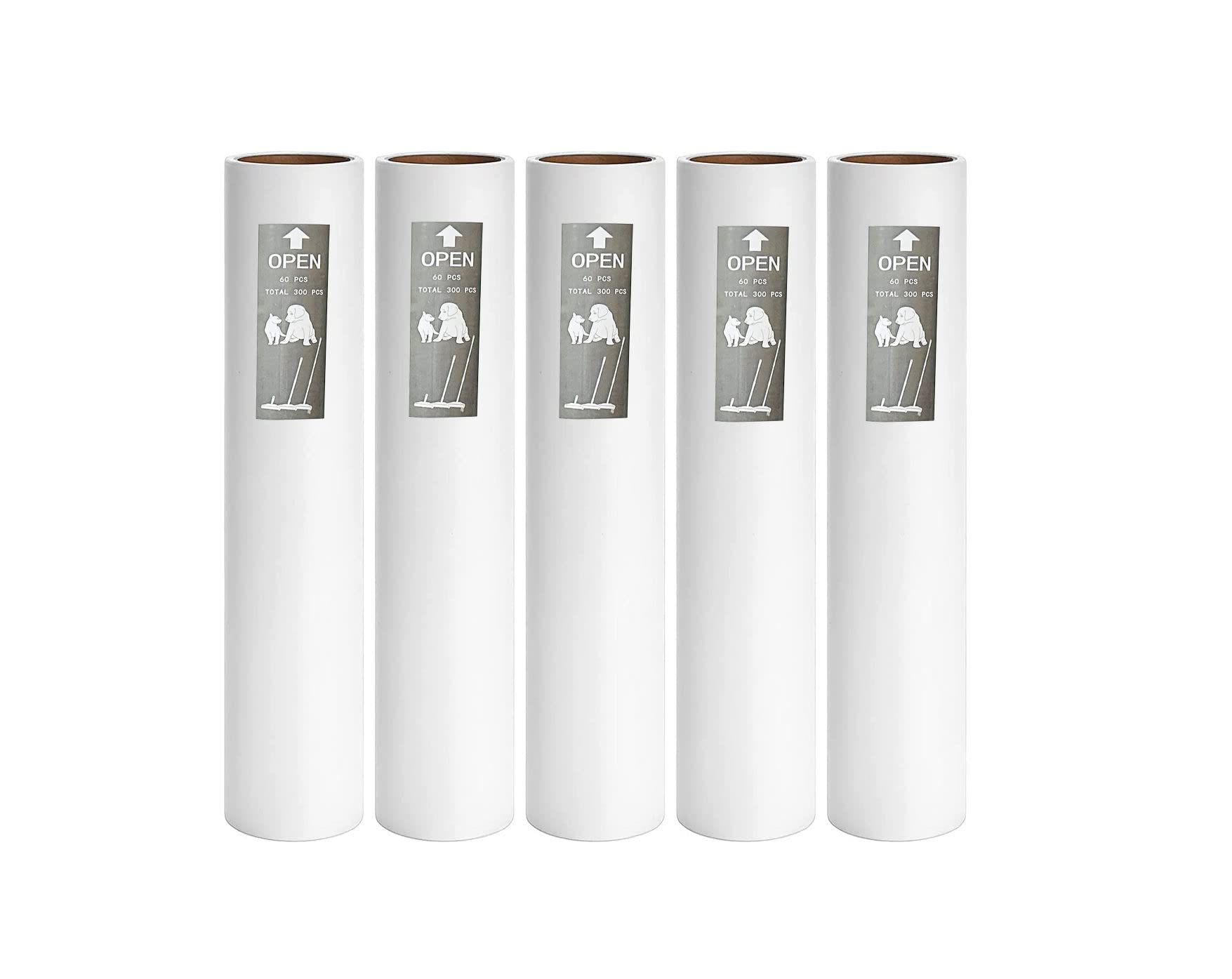 Criblor 5 Pack 9.45 Inch Wide Large Lint Roller Refills (1.51In Inner Diamerter), Supersize Extra Sticky Roller Refills for Pet Hair Removing(300