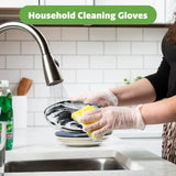 GUSTO Clear Vinyl Plastic Gloves [100 Count] Latex-Free, Powder-Free, Food Safe Disposable Gloves for Cooking, Meal Prep, Cleaning & Everyday Use