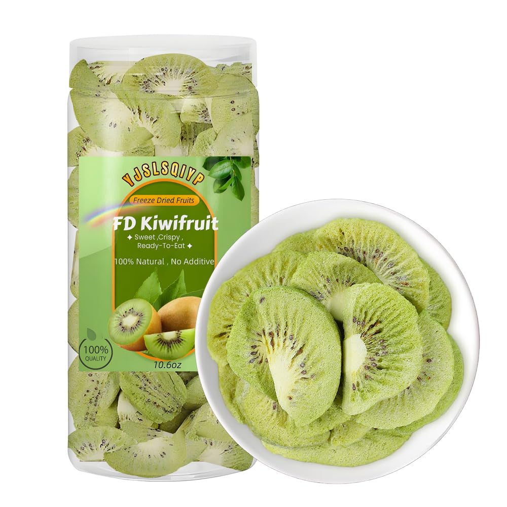 Freeze Dried Kiwifruit, 10.6oz, 100% Natural No Additives, Sweet Crispy Ready-to-Eat Snack