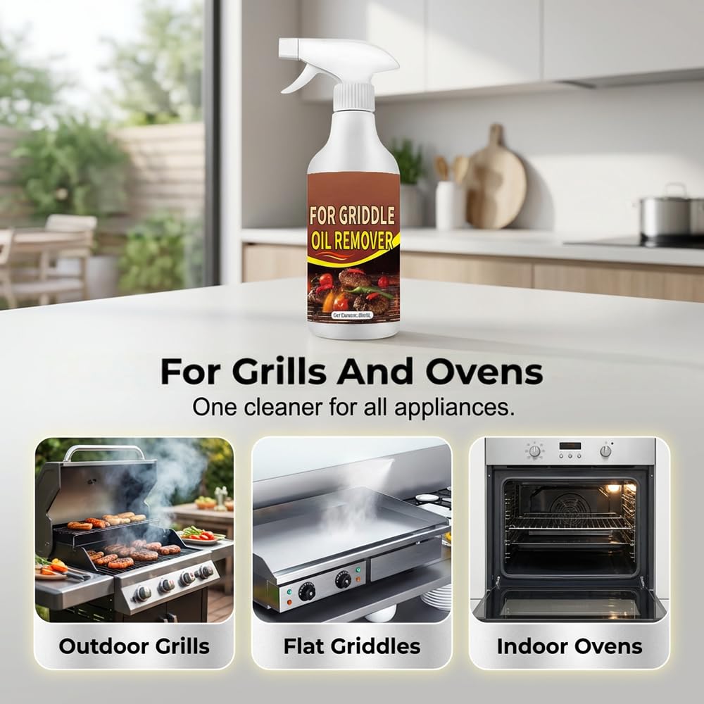 npcluo Powerful Grease Remover for Griddles, 2026 New Fast-Acting Heavy-Duty Grill Degreaser Spray,Heavy-Duty Grill Grate Degreaser Spray,Ideal