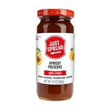 Just Spread 100% Fruit Preserve | Made with Real Fruit Pieces & Only 4 Ingredients | Gluten Free, Vegan, Non GMO, No Added Sugar | 10oz Jar (Apricot)
