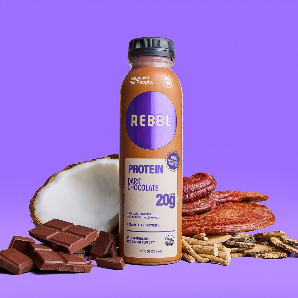 Rebbl Organic Dark Chocolate Protein Elixir, 12 FZ