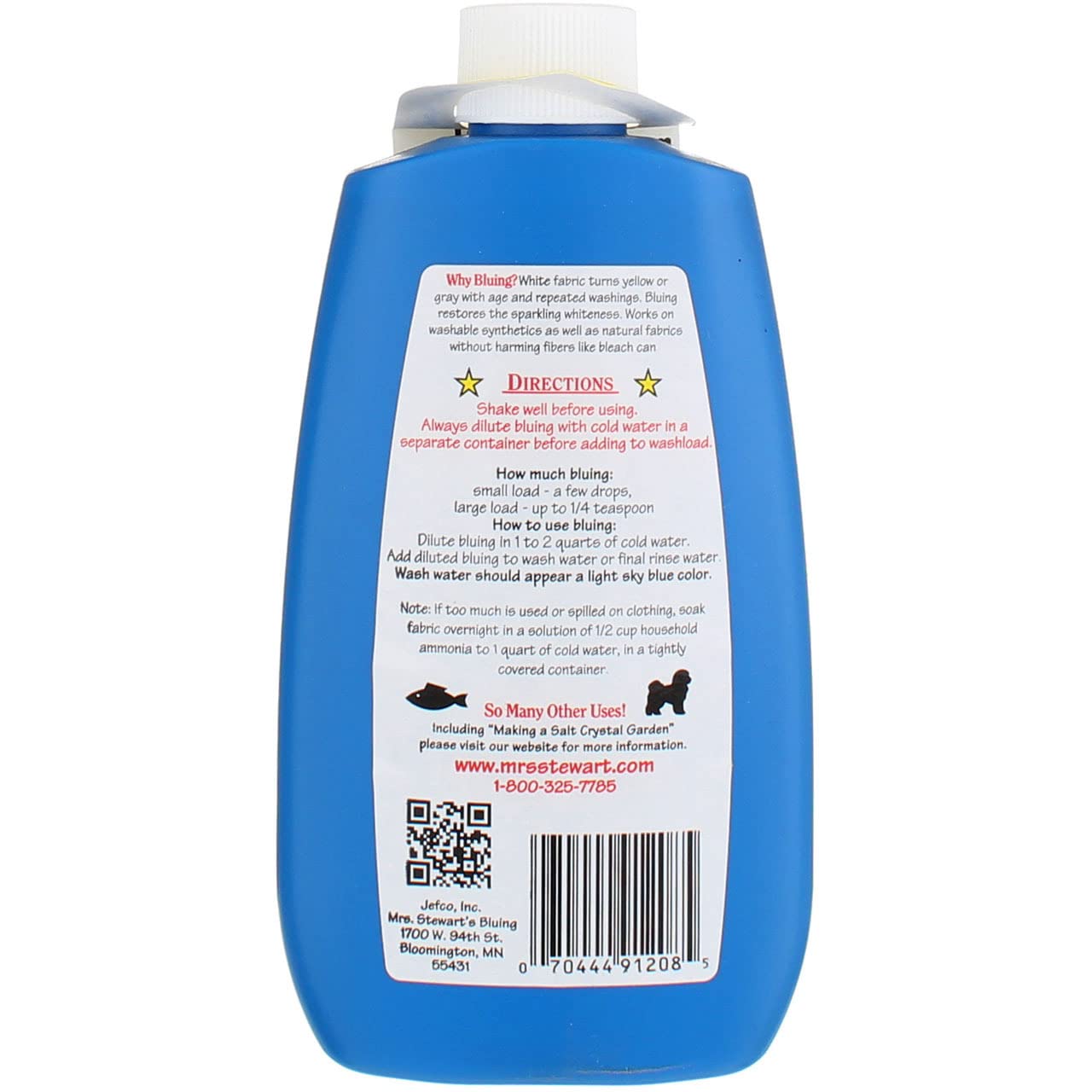 Mrs. Stewart's Unscented Scent Laundry Whitener Liquid 8 oz.