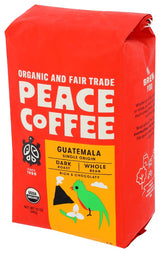 Peace Coffee, Guatemala Organic Whole Bean, 12 Ounce