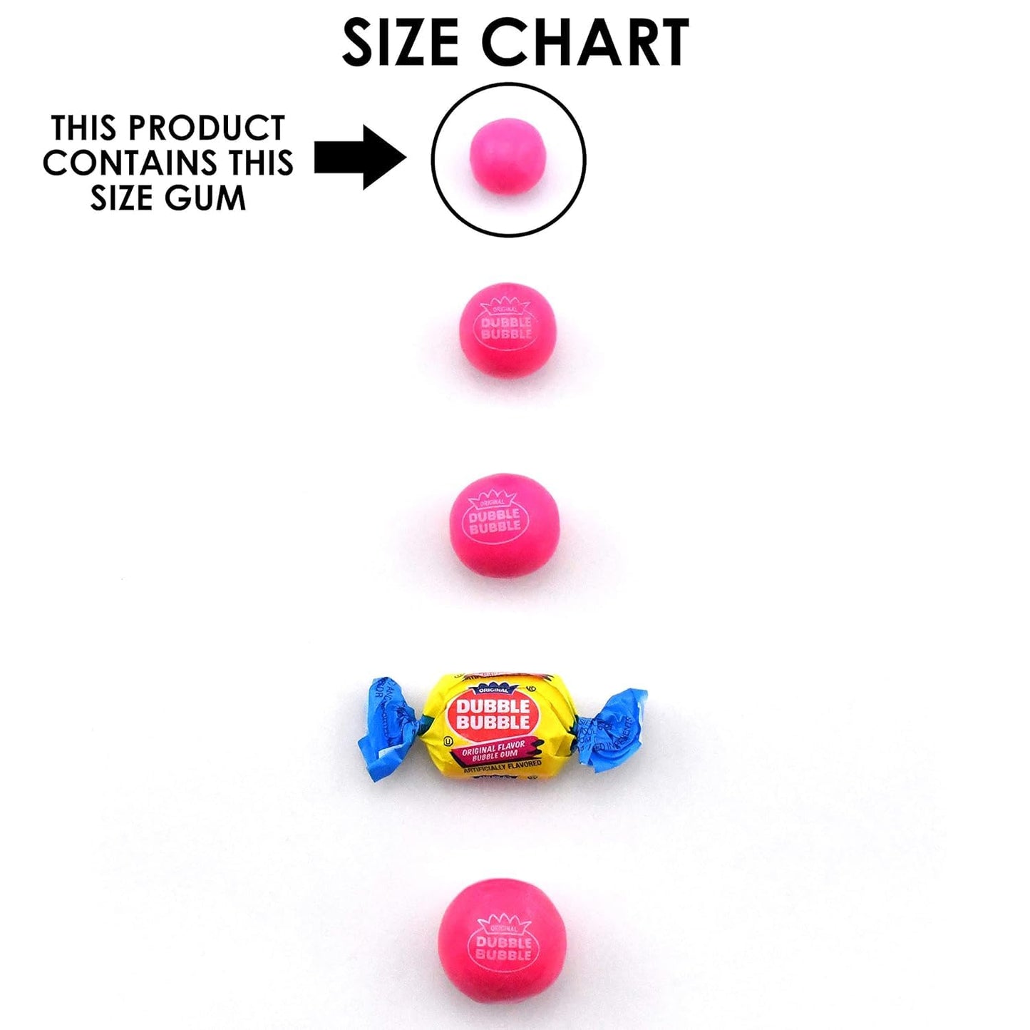 Dubble Bubble Gumball Machine Refill - More than 3 Pounds of Bulk Bubblegum Balls - .5 Inch Assorted Gumballs for Small Mini Candy Dispenser - 53