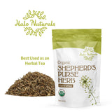 Halo Naturals Organic Shepherd's Purse Herb Cut & Sifted, 4 Ounces (Capsella bursa pastoris) USDA Certified | Resealable Pouch| Packaged in The USA