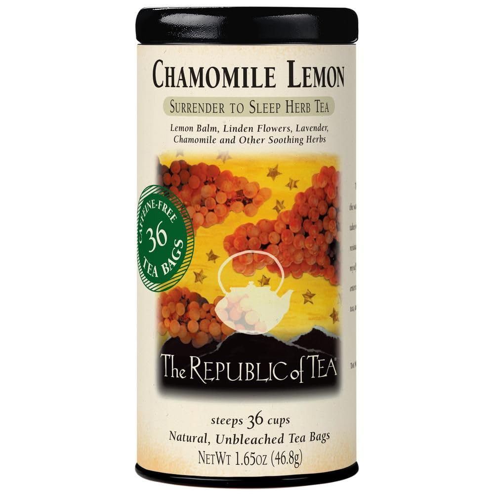 The Republic of Tea - Chamomile Lemon Herbal Tea, 36 Tea Bags, Herbal Blend, Caffeine Free, Gluten Free