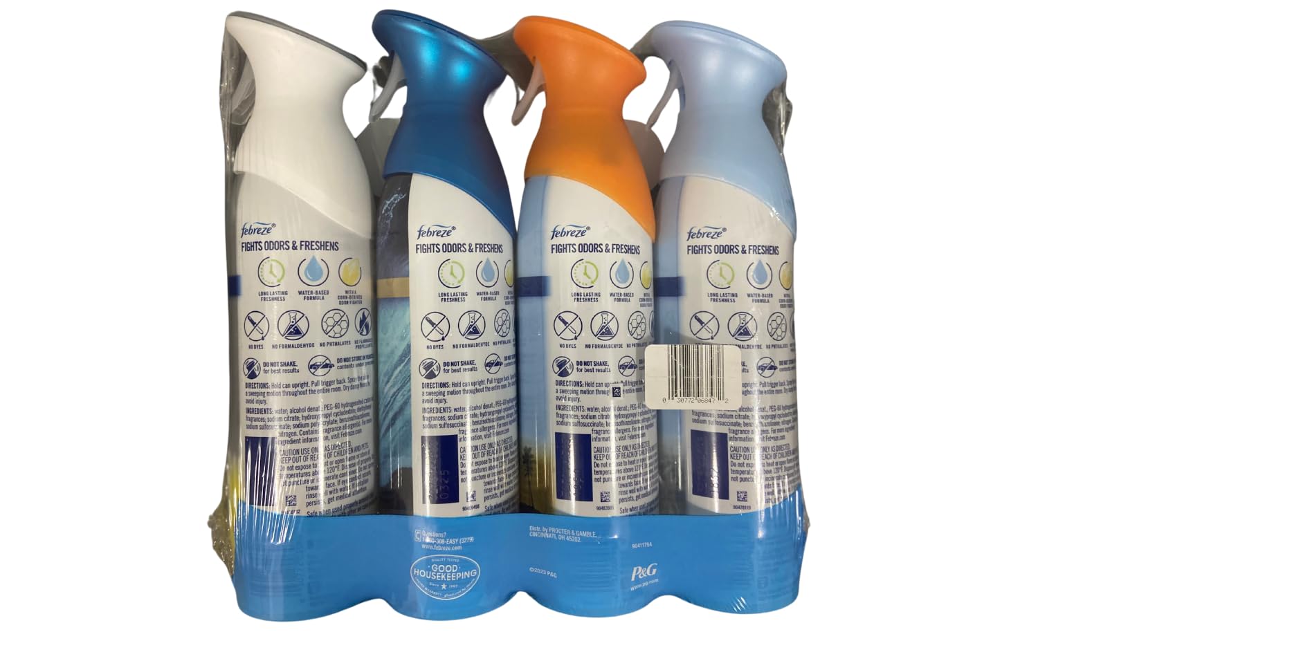 Febreze Air Effects Odor-Eliminating Air Freshener Linen & Sky, Hawaiian Aloha, Ocean, Heavy Duty Kitchen Odor Eliminator Fresh Lemon, 8.8 oz. Aerosol