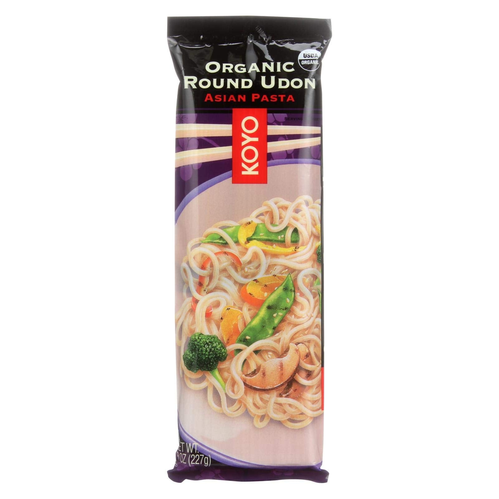 Koyo Pasta - Organic - Udon - Round - 8 oz - case of 12 - 95%+ Organic - Vegan