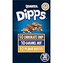 Dipps TRIPLE PLAY CLUB PACK Snack Bars, 30 Count, Chocolate, Caramel, Peanut Butter