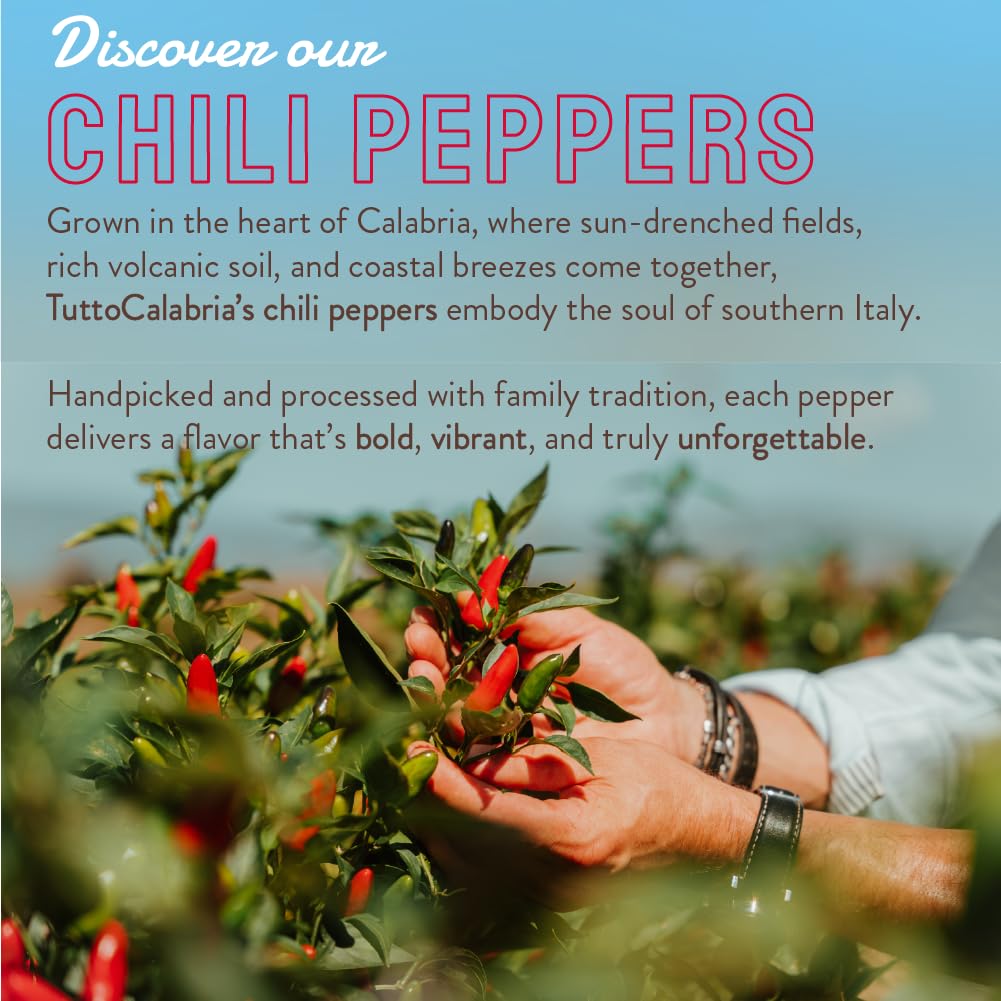 TUTTOCALABRIA Crushed Calabrian Chili Peppers, Spicy Condiment, 10 oz