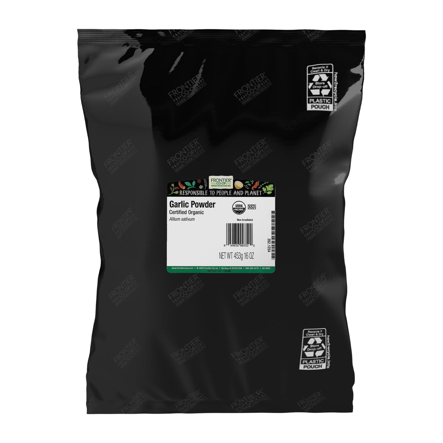 Frontier Co-op Organic Garlic Powder, 1lb Bulk Bag - Natural Ground Powdered Garlic - Non-GMO and Kosher Certified - Add Flavor to Your Savory Dishes