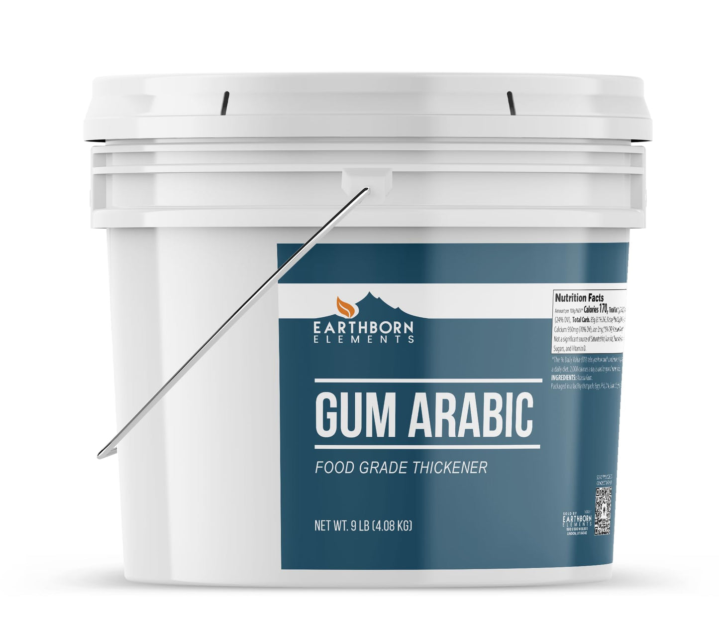 Earthborn Elements Gum Arabic 2 Gallon Bucket, Acacia, Multitude of Uses, Resealable Bucket (9 Pound)