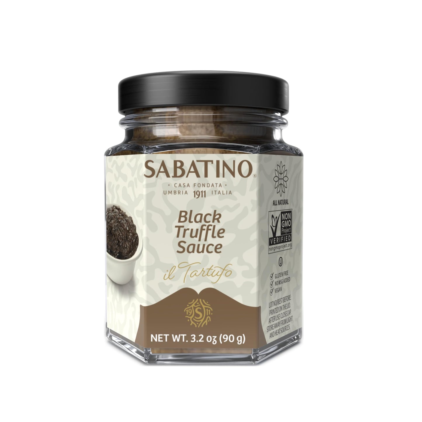 Sabatino Tartufi Tartufata Truffle Sauce - All-Natural, Non-GMO, Kosher Gourmet Italian Spread with Black Summer Truffles & Mushrooms, 3.2 oz