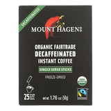 Mount Hagen - Organic Fairtrade Decaffeinated Instant Coffee 25ct - Case of 8-1.76 OZ