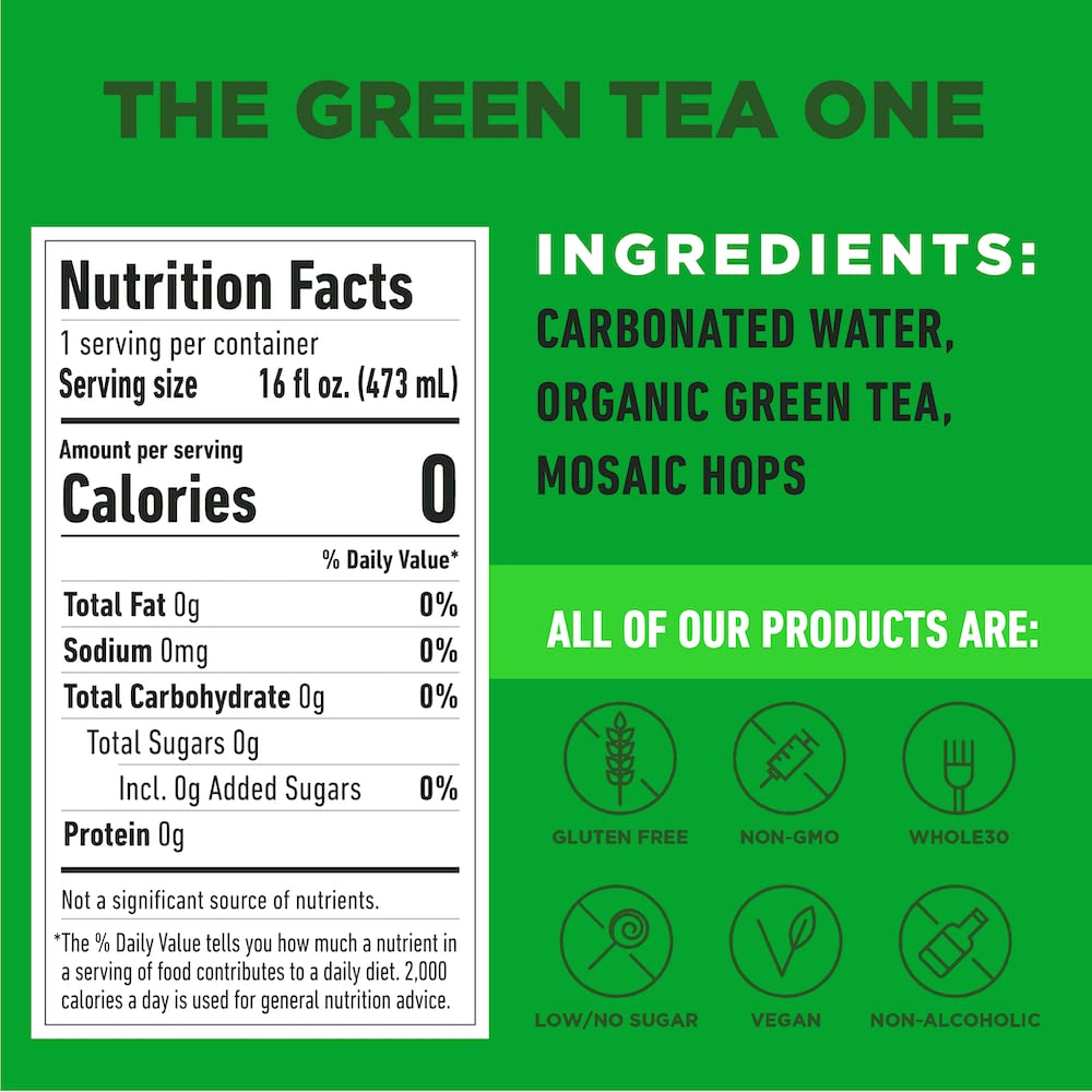 HOPLARK The Green Tea One Sparkling HopTea, 16 FZ