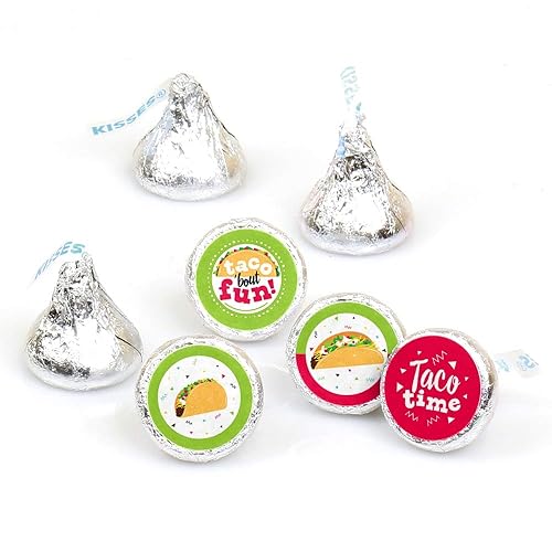 Big Dot of Happiness Taco ‘Bout Fun - Mexican Fiesta Round Candy Sticker Favors - Labels Fit Chocolate Candy(1 Sheet of 108)