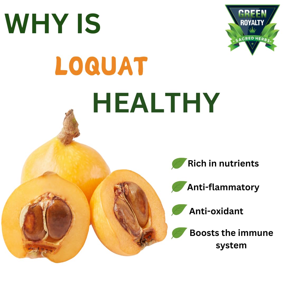 GREEN ROYALTY Te Herbal Hojas De Nispero 4oz Herbal Tea (Loquat Leaves Tea) Stand Up Resealable Bag Crafted By Nature100% All Natural Fresh Tea Tea