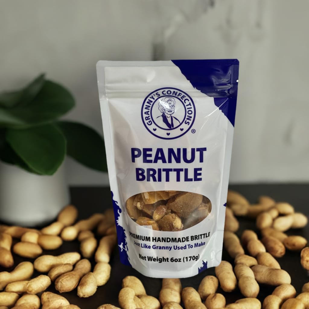 Granny's Confections Old Fashioned Handmade Peanut Brittle - 6oz Bag - Premium Gourmet Candy. Just Like Granny Made: Premium & Gourmet. Peanut Brittle