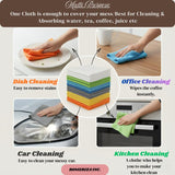 ROMERIZA INC. 6?Pack Microfiber Cleaning Cloths - Reusable, Lint?Free Multi?Color Towels for Kitchen, Car, Glass & Bathroom, Machine?Washable