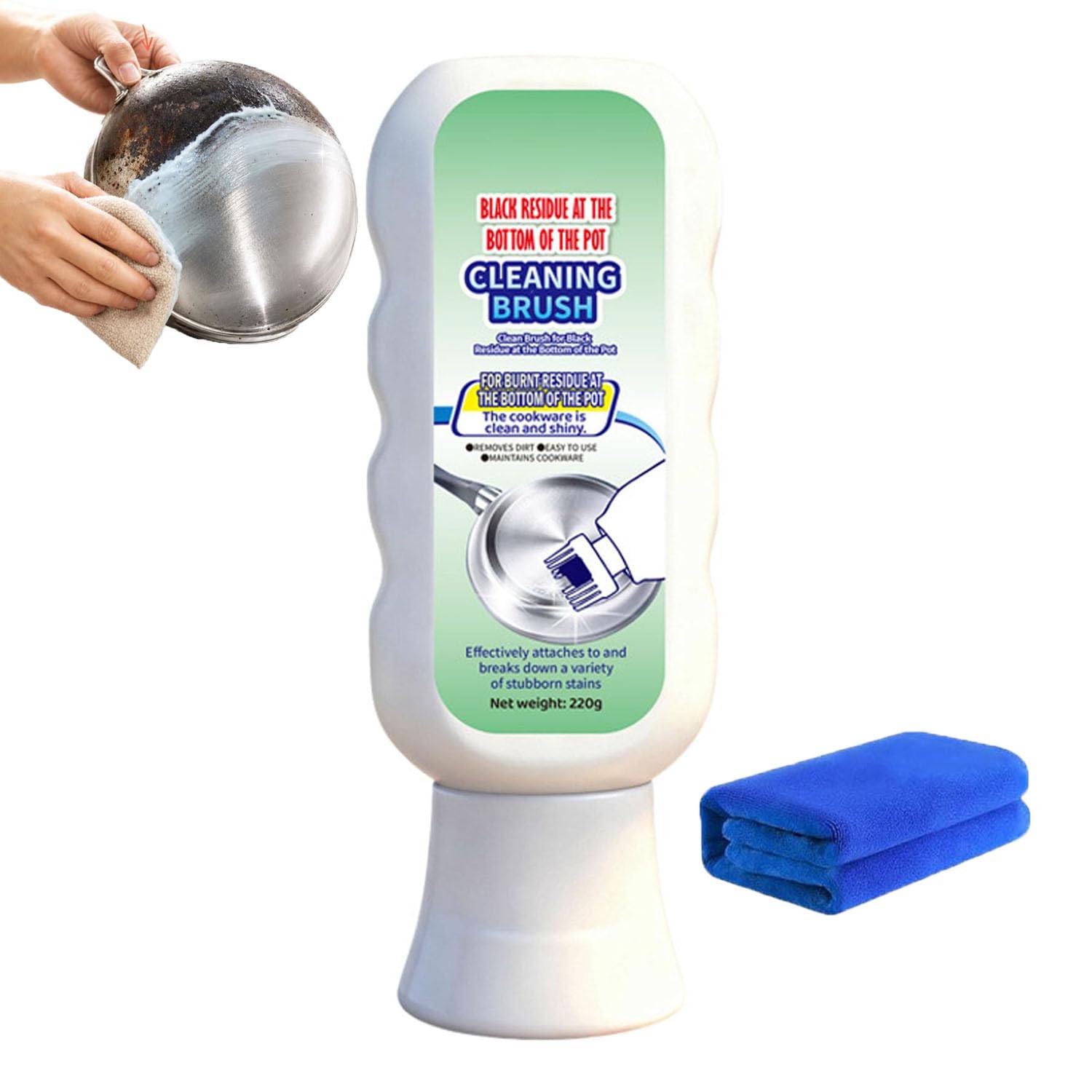 EASLIF Pot Bottom Black Stain Remover - Black Cleaning Film, Powerful Grease and Grime Cleaner for Pots & Pans, Kitchen Burnt Residue Remover Paste
