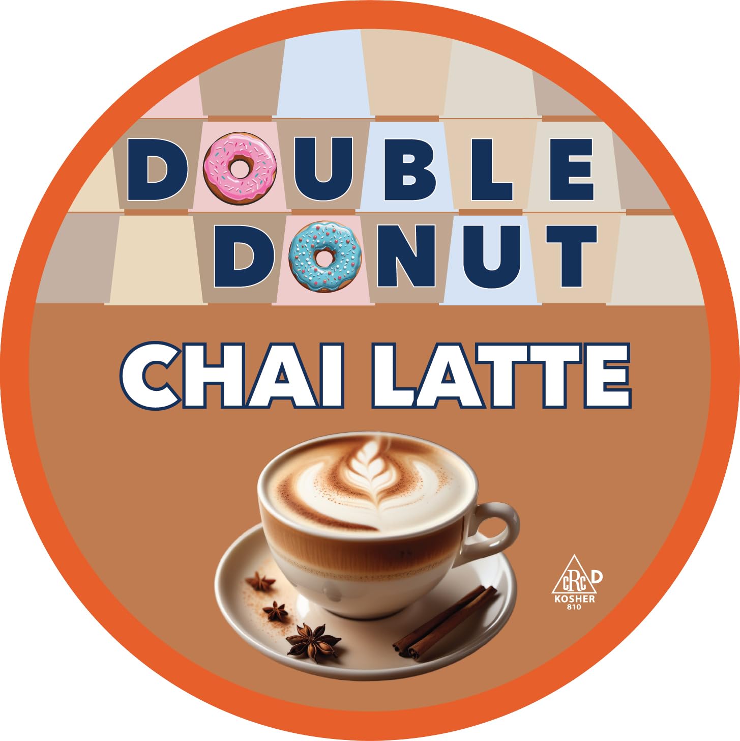 Double Donut Coffee Chai Latte Pods - Spiced & Creamy Chai Tea Latte - Notes of Cinnamon, Cardamom, Cloves & Ginger, Compatible with Keurig Brewers
