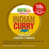 Mini-Kickers - Indian Curry Flavored Edible Cricket Snacks - Pound Size - Crickets you can eat - Raised for human consumption
