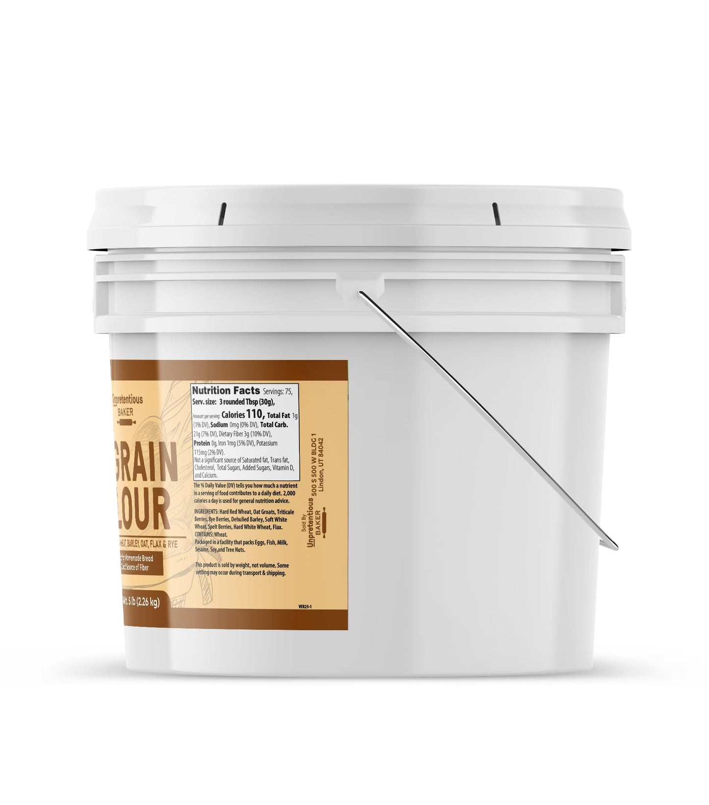 Unpretentious 9 Grain Flour, 1 Gallon, Bread & Dough, Storable, Fresh Homemade Bread (80 Ounce)