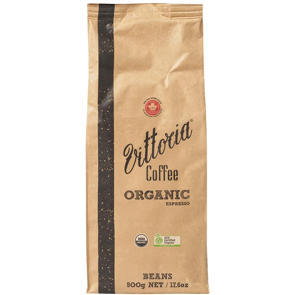 Vittoria Organic Espresso Whole USDA Organic Coffee Beans 500g