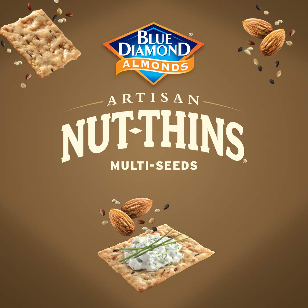 Blue Diamond Almonds Artisan Nut Thins Cracker Crisps, Multi-Seeds, 4.25 Ounce (Pack of 12)