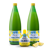 Italian Volcano Organic Lemon Juice 33.8 Ounces - 2 Pack Bundled Kit - Certified Organic - Each Bottle Contains 40 Fresh Lemons (2 Bottles + 1 Burst)