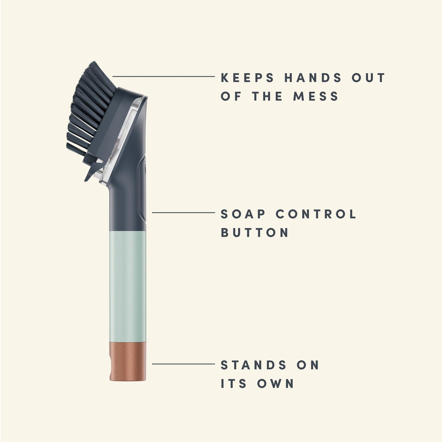 Brite by Scotch-Brite Limited Edition Mess-Free Dishwand, Sleek and Stylish Dish Brush with Soap Dispenser Handle
