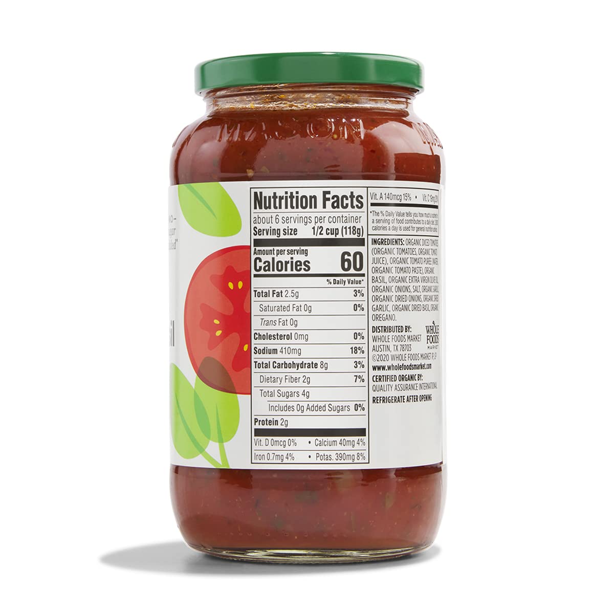 365 by Whole Foods Market, Organic Tomato Basil Pasta Sauce, 25 Ounce
