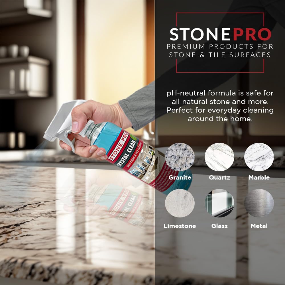 Stone Pro Crystal Clean - Surface Cleaner & Sealer, Ready to Use 32 oz.
