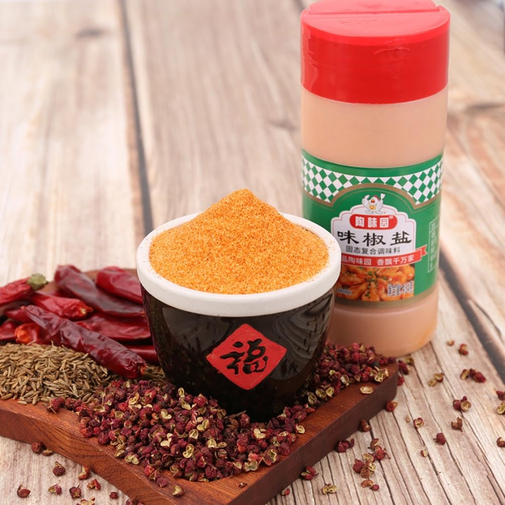 Zercumm Spiced Salt 454g Pepper Salt Powder Bottled Commercial Household Pepper Salt Powder Dusting Powder Barbecue Seasoning