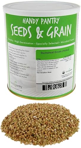 Hulled Buckwheat Groats- 4.5 Lbs - Certified Organic Buck Wheat Groats- Sprouting Seed, Gardening, Planting, Edible Seeds, Emergency Food Storage, Hydroponics